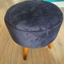 Navy velvet sofa, armchair & footstool set Image 5