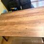 Modern Industrial Dining Table - Rustic Wood Effect Top with Black Metal Legs Image 5