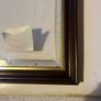 frame A rich dark-wood and gilt picture frame featuring a textured fabric mat liner. Image 3