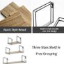 Rustic Floating Shelves, Decorative Wood Wall Shelves Set of 3, Wall Mounted Storage Shelves for Bedroom, Living Room, Kitchen, Bathroom, Office and More Carbonized Image 3