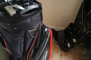 random golf clubs and bag