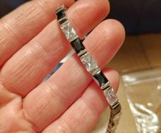 silver tennis bracelet with natural stones