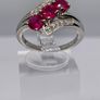 African Ruby & Natural Zircon Bypass Ring in Platinum Overlay Sterling Silver Image 8