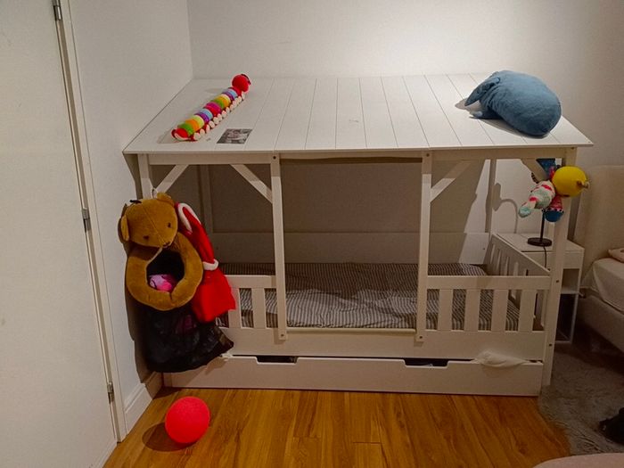Kid single house bed