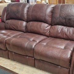 brown leather sofa