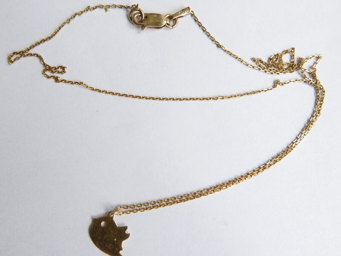 Gold over 925 Sterling Silver Bird Pendant Necklace 18" MIDAS ALTRO BIRD PENDANT NECKLACE 1,9g