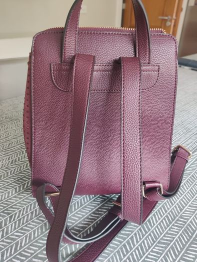 Dune backpack / handbag in burgundy
