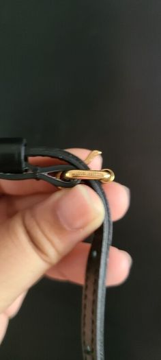 Authentic Louis Vuitton Cross Body Leather Strap in Black and Gold Hardware