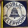 Vintage metal public telephone sign Image 3