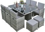 10 Seater Grey Rattan Garden furniture sets