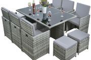10 Seater Grey Rattan Garden furniture sets