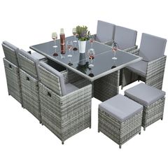 10 Seater Grey Rattan Garden furniture sets