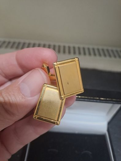 Gold Tone Rectangular Cufflinks with presentation box