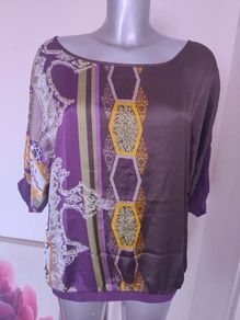 ZOI Women purple khaki top size M UK14 EU42 Postage included