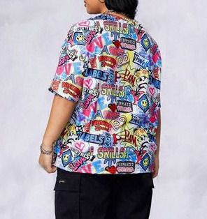 Retro Style Top - fab colours - size 20 - 80s & 90s Vibe all over it :)