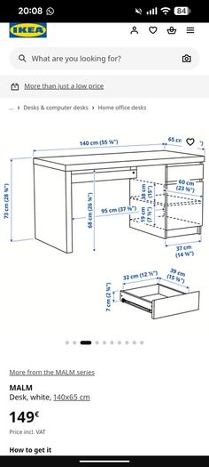 Malm Desk white