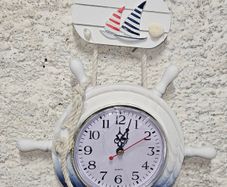 Wooden Rudder with Clock
