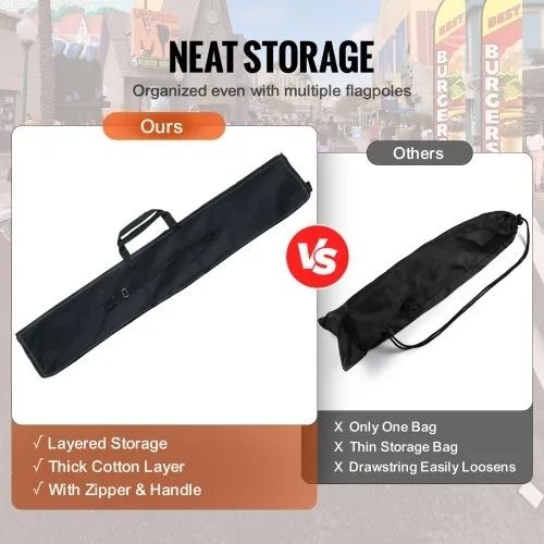 Feather Flag Pole Kit, 2 Packs Swooper Flag Pole 16.3 ft, Sign Flag Poles for Business Advertising Flags Outdoor,