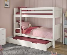 Stompa Classic Originals white bunk bed with trundle and mattress