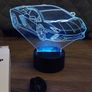 3D LED Lamborghini Night Light, Black Touch Color Changing Car Shape USB Table Lamp Image 5