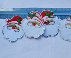 Santa applique patch Christmas craft sew or iron on 6 available