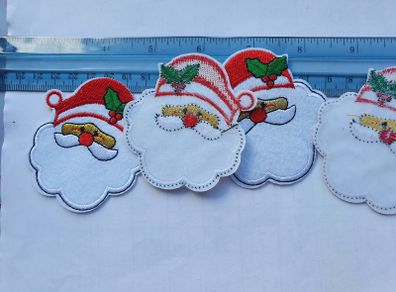 Santa applique patch Christmas craft sew or iron on 6 available