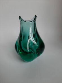 Vintage  czechoslovakian glass vase Miroslav Klinger 1960/1970 midcentury ; Czech Rep