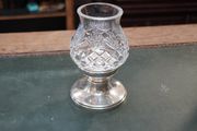 Elegant Cut Crystal &amp; Sterling Silver Candlestick
