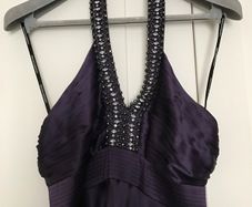 100% Silk Warehouse Purple Maxi Debs Long Dress - Size UK 10