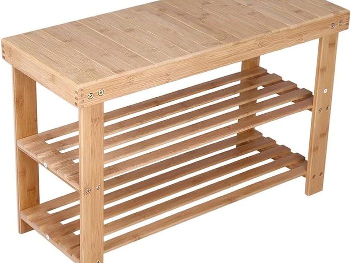 NEW SALE | Bamboo Shoe Rack Bench 3 Tier Entryway Seat Shoe Organizer Storage Shelf