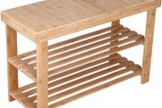 NEW SALE | Bamboo Shoe Rack Bench 3 Tier Entryway Seat Shoe Organizer Storage Shelf