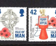 1996 Isle of Man 75th Anniversary of Royal British Legion Commemorative Stamps Mint Never Hinged (MNH)