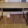 Office desk with 1 drawer light oak color, black Image 4