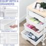 Multipurpose Storage Drawer Unit with Lockable Wheels, Utility Rolling Storage Cart for Home Office Classroom, Bright White Image 4