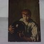 a antique water colour of a boy holding a large glass  bottle Image 3