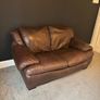 Genuine Natuzzi Brown Leather 2-Seater Sofa Image 2