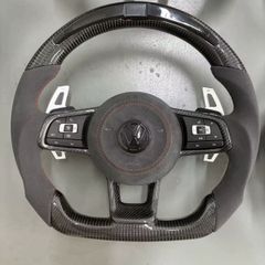 VW Golf MK7 MK7.5 Carbon Fiber LED Steering Wheel | Alcantara | Airbag Included | GTI R GTD