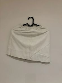 Vintage Cesare Collection White Genuine Leather Skirt Size Small 5 XS 34