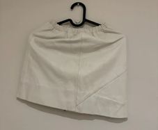 Vintage Cesare Collection White Genuine Leather Skirt Size Small 5 XS 34