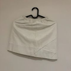 Vintage Cesare Collection White Genuine Leather Skirt Size Small 5 XS 34
