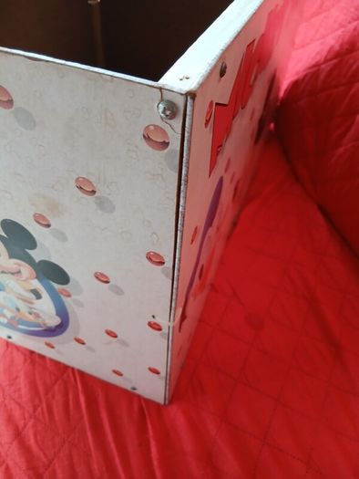 Vintage American Toy Mickey Mouse Wooden Toy Chest / Storage Box