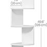 5-Tier Corner Shelf, Display Floating Shelf in Living Room, Study, Kitchen, Bedroom, for Plants, CDs, Decorations, Modern, Cloud White Image 3