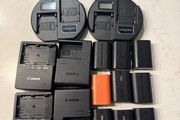 Canon camera battery and Sony np-f fast usb c chargers