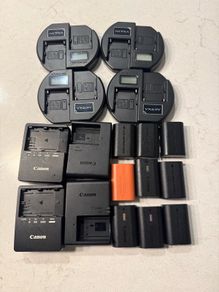 Canon camera battery and Sony np-f fast usb c chargers