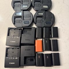 Canon camera battery and Sony np-f fast usb c chargers