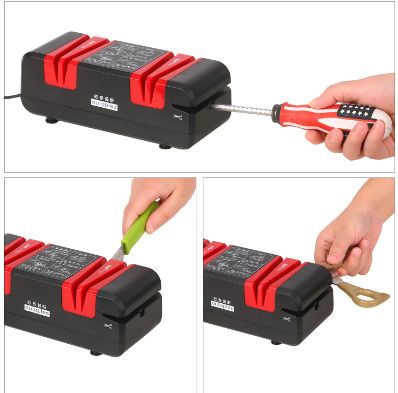 BRAND NEW Professional Electric Knife Sharpener Multifunctional Automatic Cut Sharpeners with 15-Degree Bevel Crude and Fine Grooves