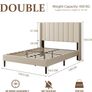 Double Bed Frame with Headboard, Vertical Channel Tufted Image 7