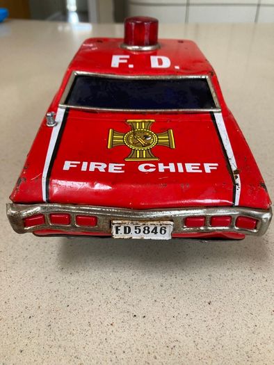 Vintage Tin Battery operated Fire Chief