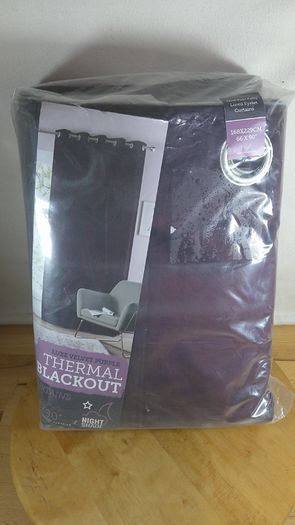 Night Shade Luxe Velvet Purple Thermal Blackout Eyelet Curtains 66x90 Pair New