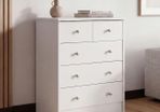 Chest of Drawers  Beech OR White with 5 Drawers Multi-Purpose Sideboard Flat for Hallway Modern Sideboard Timeless Sideboard